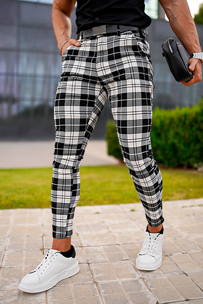 Men's Plaid Pant - Black And White