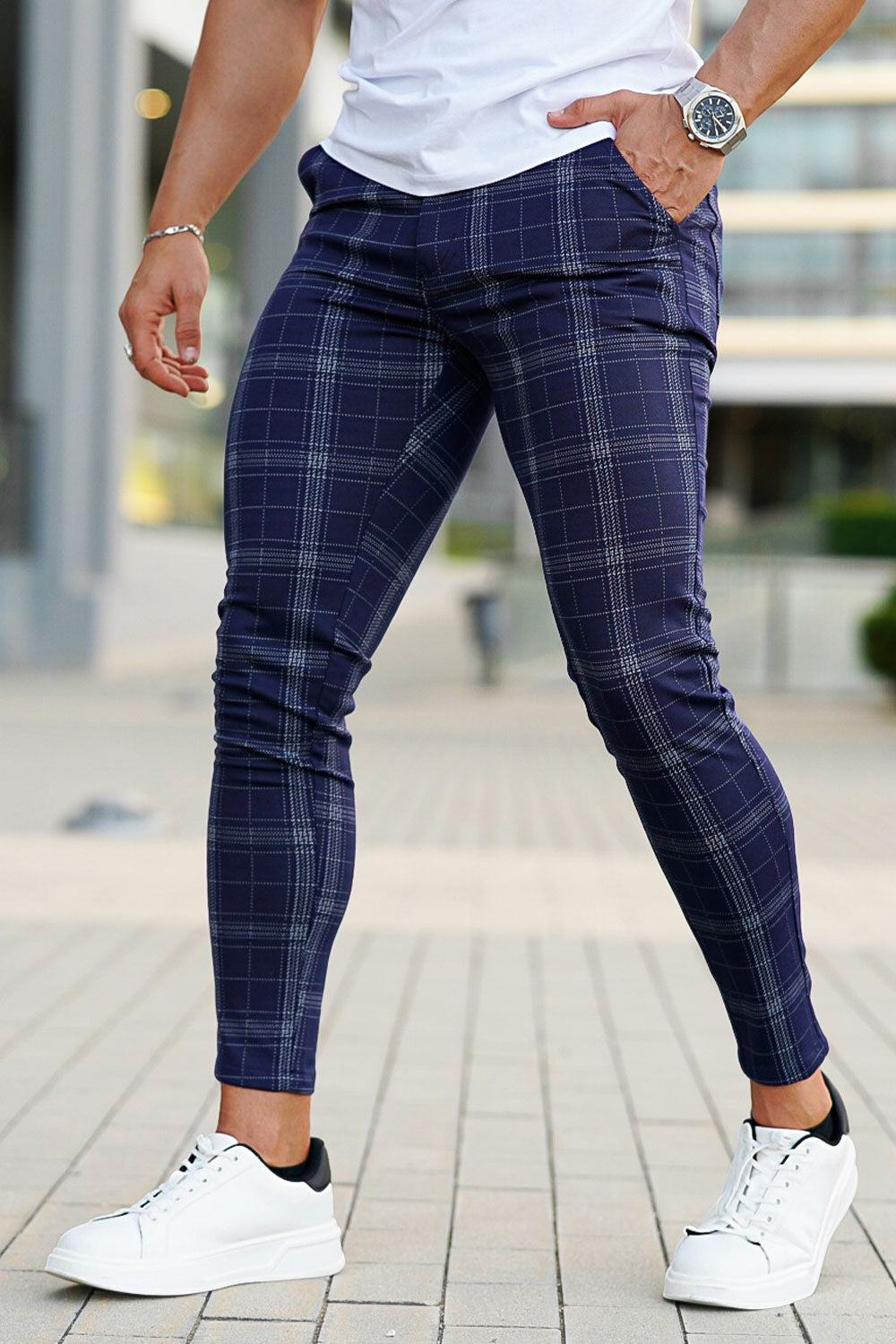 Vintage Chino Pants - Purple check