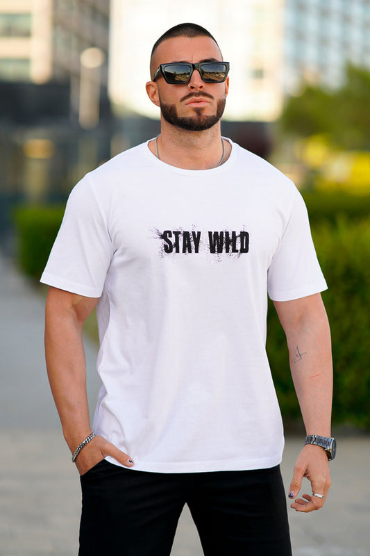 Gingtto Cool and Casual: camiseta cómoda de manga corta de algodón blanco para hombre