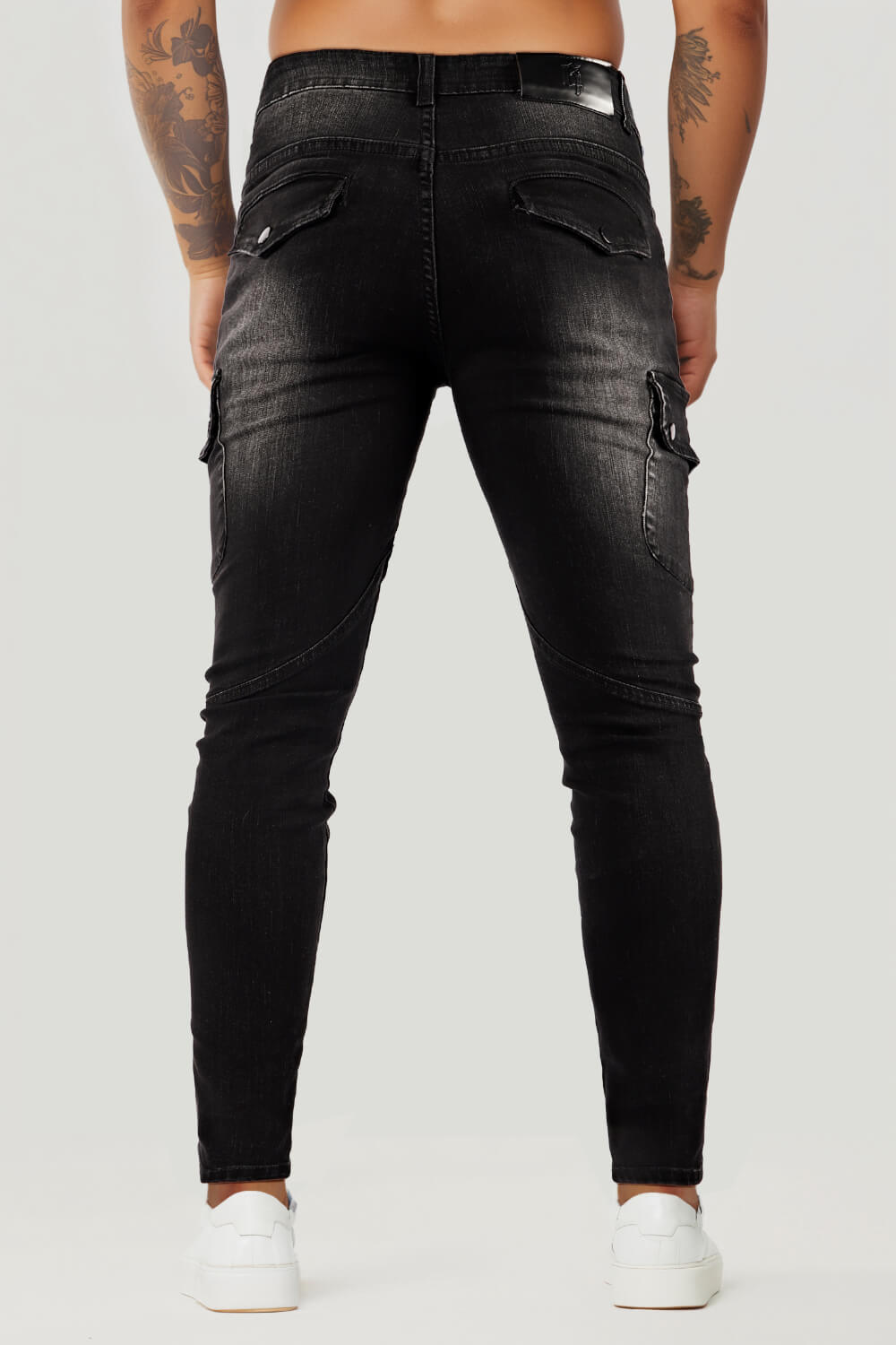 Gray Skinny Jean For Men - Multi Pocket