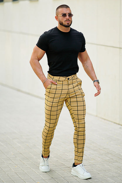 men's yellow chino pants