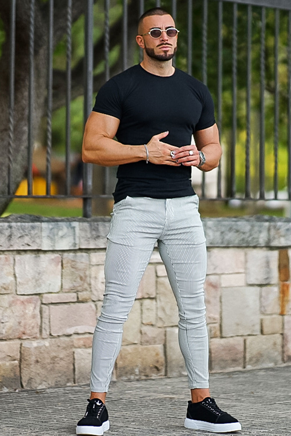 men's grey chino pants