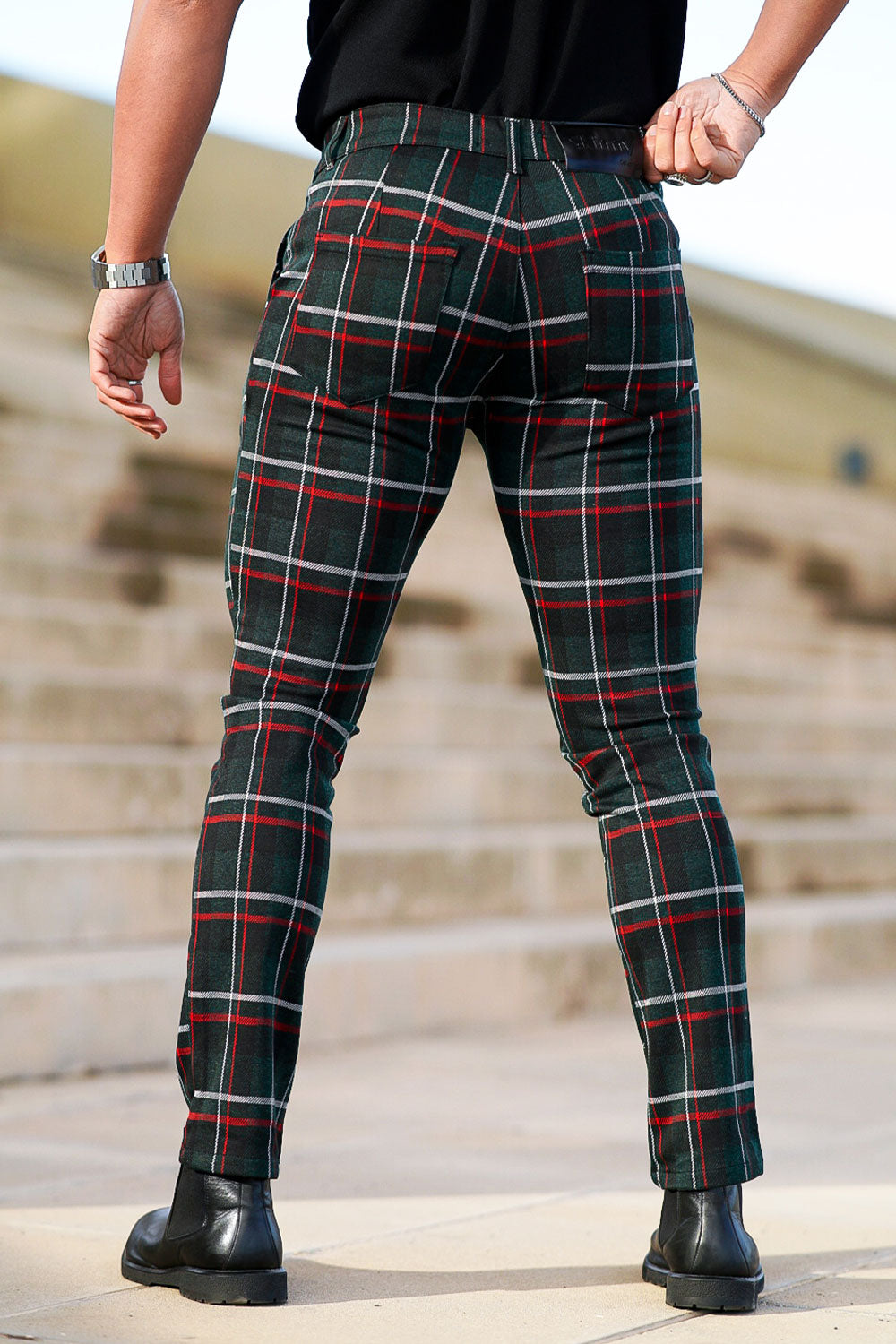 men's plaid dress pants