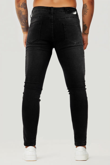 Men's Ripped Knee Skinny Jean - Black