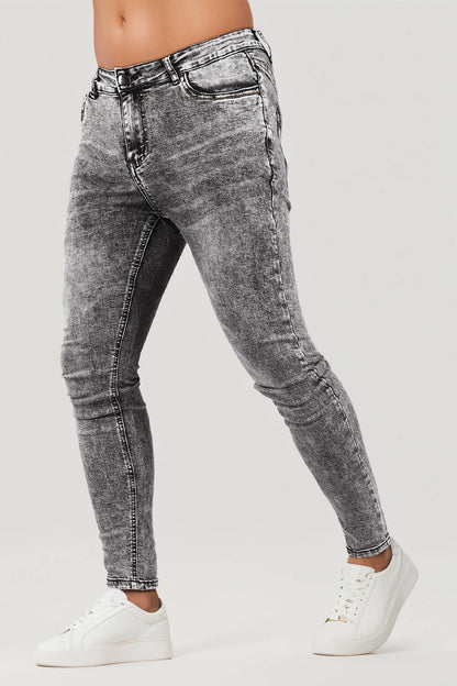 Men Gray Skinny Jeans - Washed