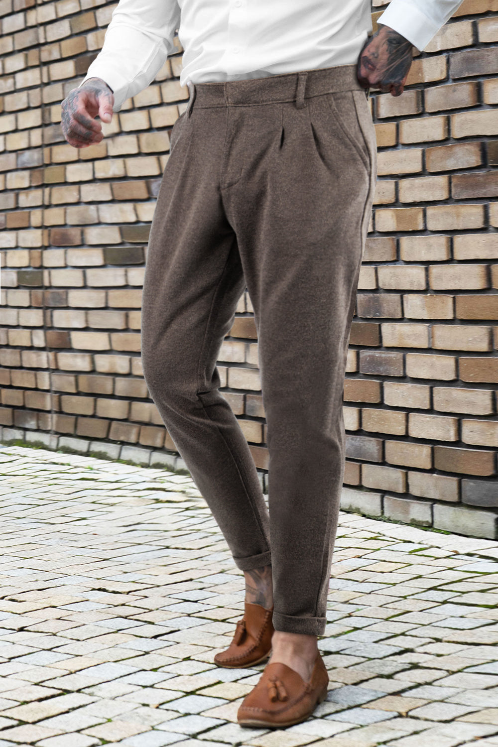 Relaxed Chino Pants - Brown