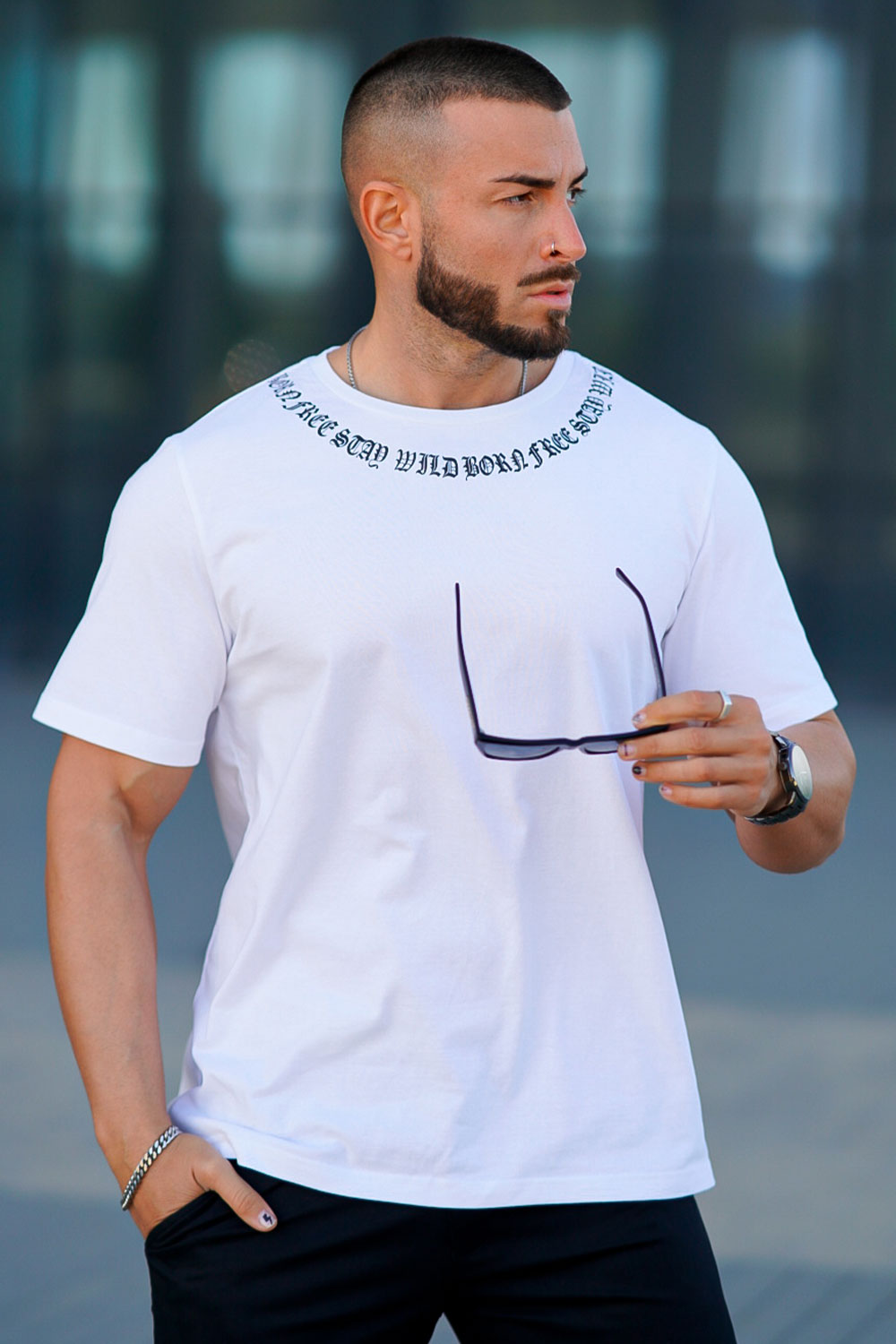 Men's White Moisture-Wicking Short Sleeve Tee