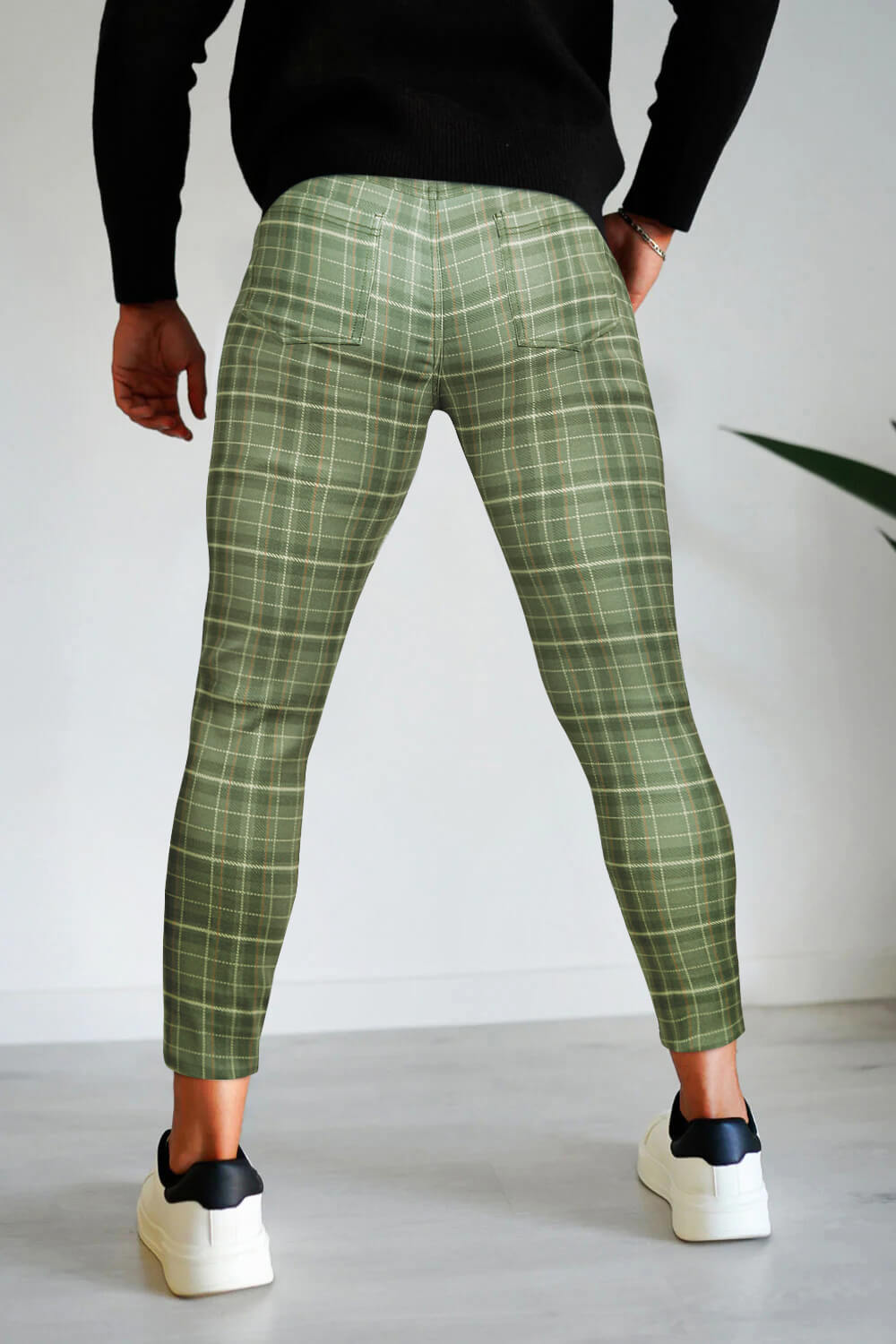 Men's Relaxed Chino Pant - Green Lattice