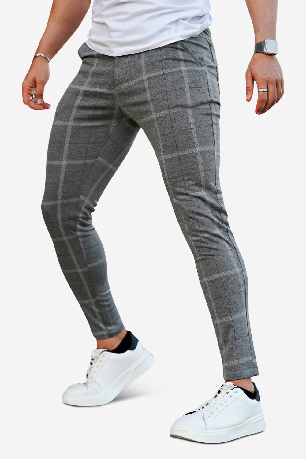 Mens Grey Pant - Plaid