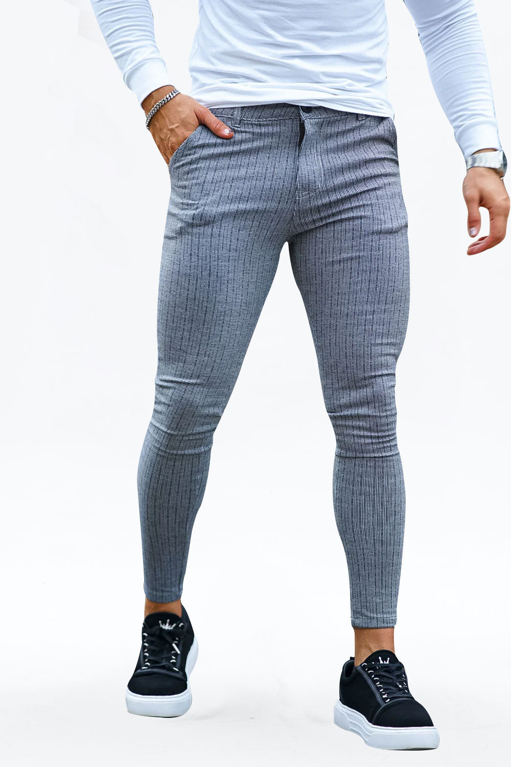 grey stretch chinos