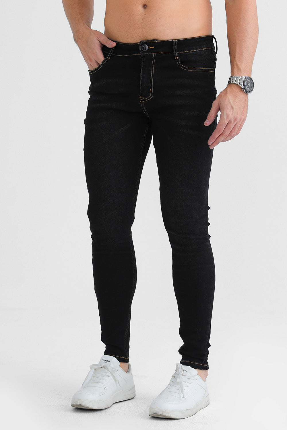 relaxed skinny jeans- black