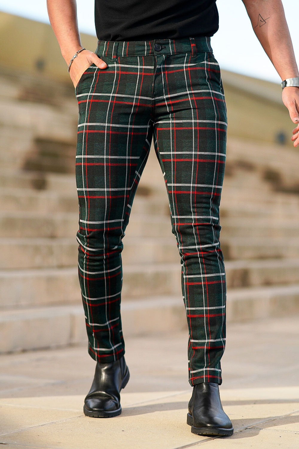 men's plaid dress pants