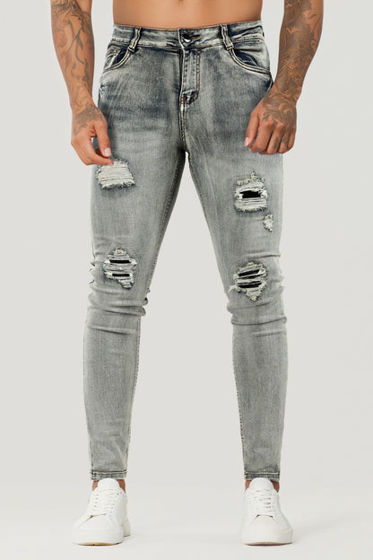 Men's Ripped Knee Skinny Jean - Light Blue