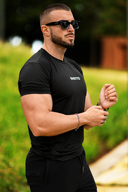 Men's Black Crew Neck T-Shirt - Slim Fit