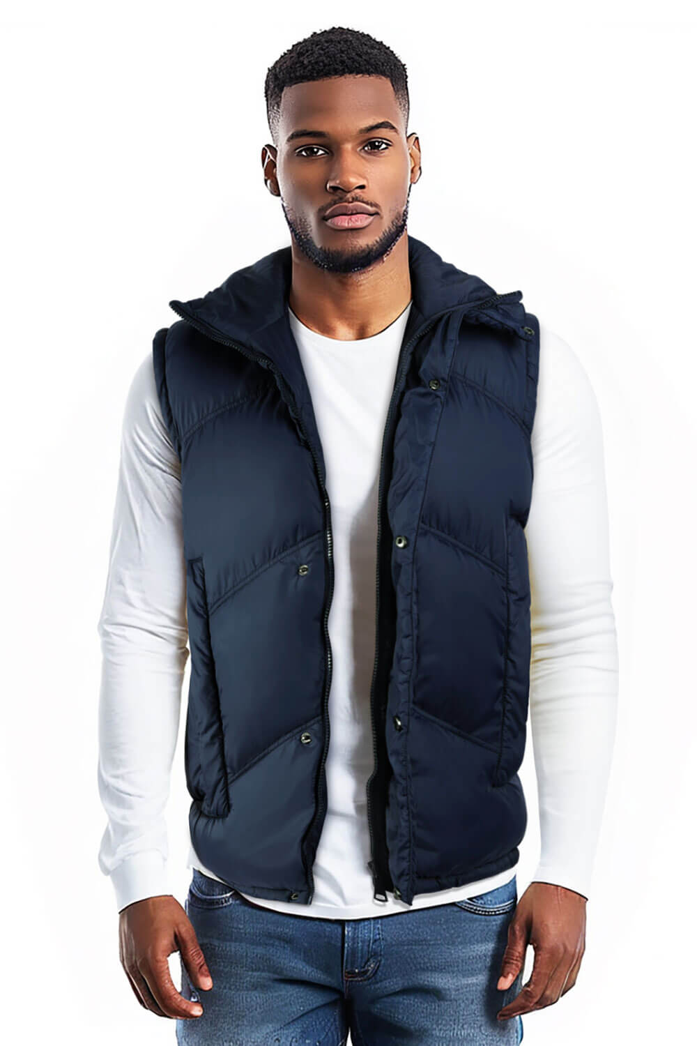 Men's Down Coat - Navy Blue