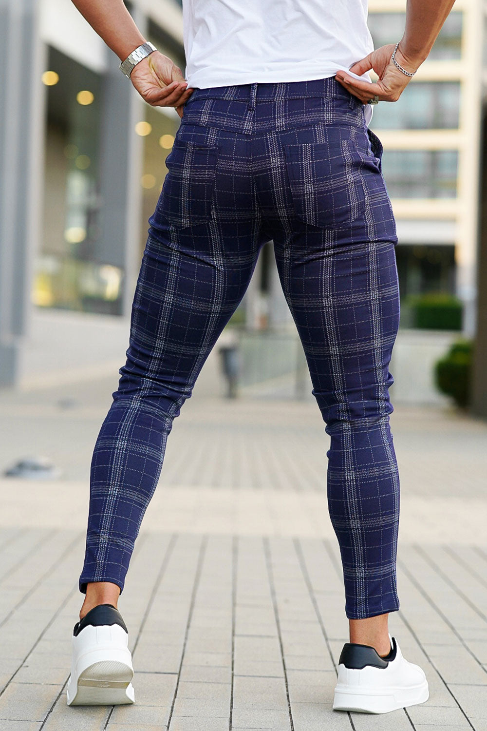 Vintage Chino Pants - Purple check