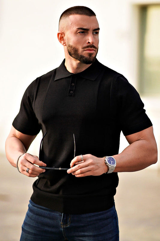 Men's Slim Fit Short Sleeve Polo Shirts - Button