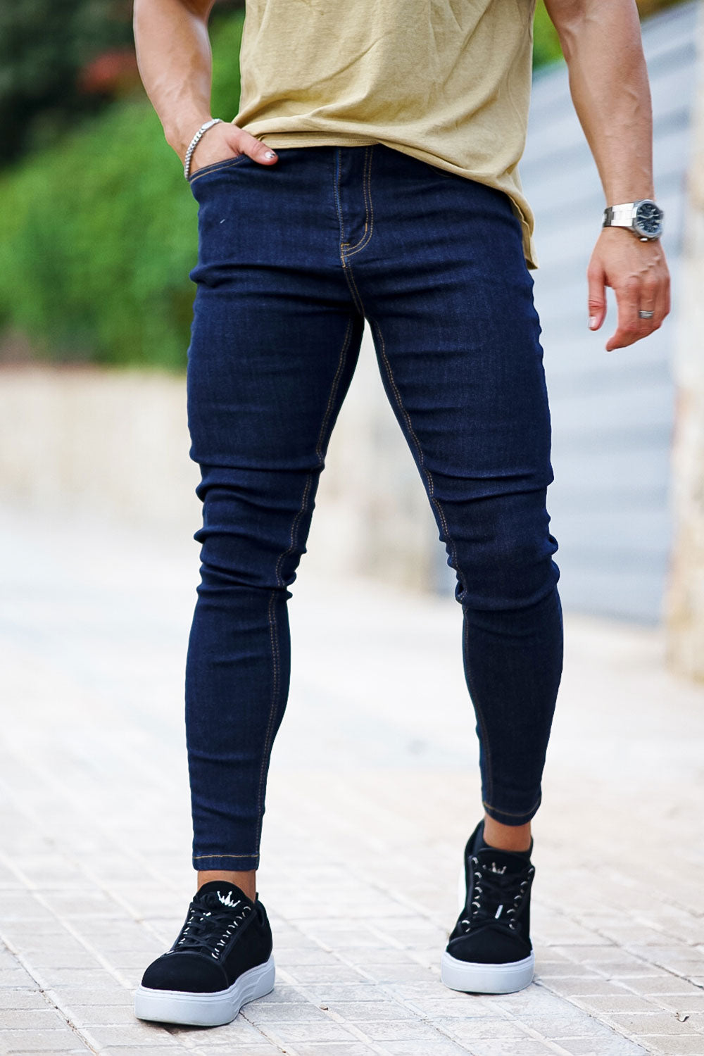 men's stacked skinny jeans