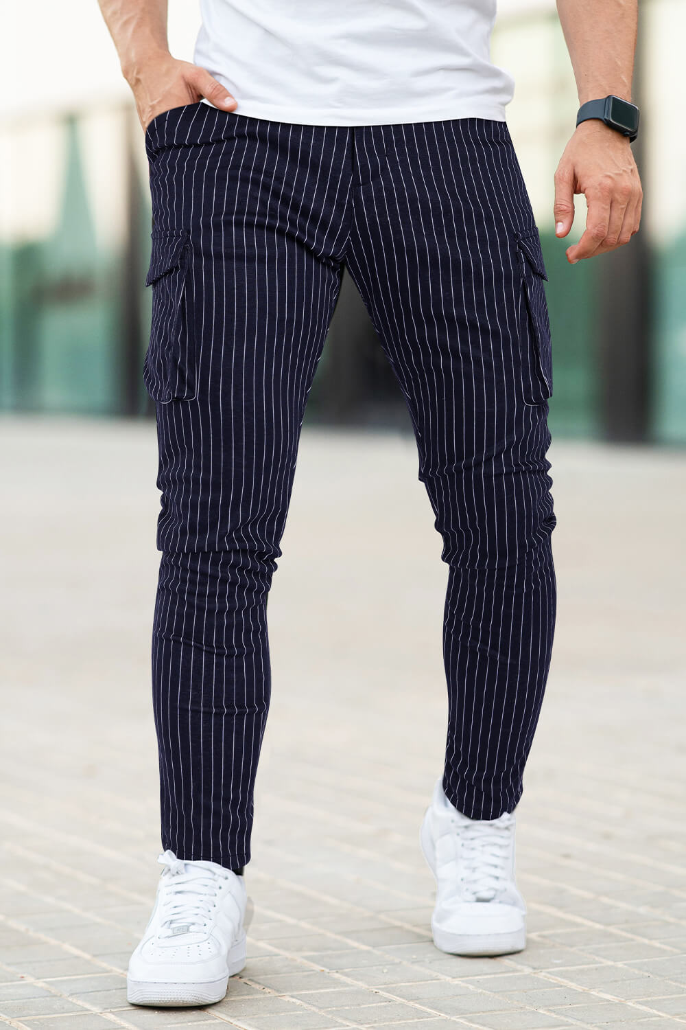 Men Dark Blue Skinny Pant - Pocket