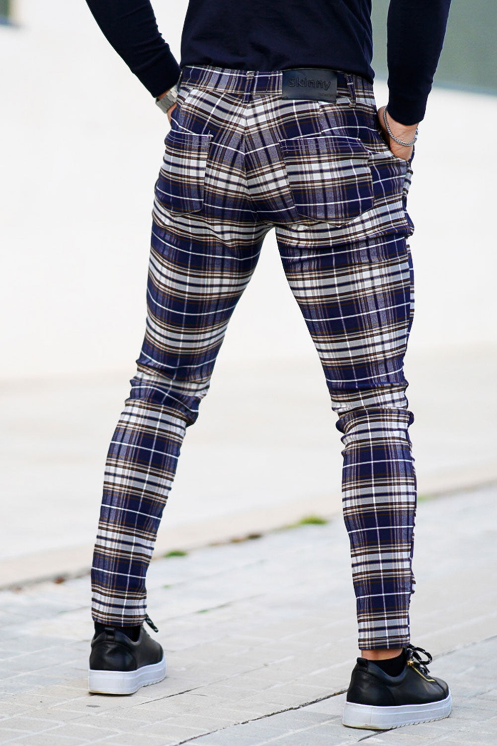 checkered chino pants