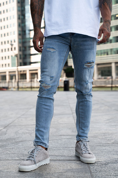 men's ripped jeans slim straight