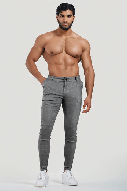 Graue Skinny-Hose für Herren – Lattice