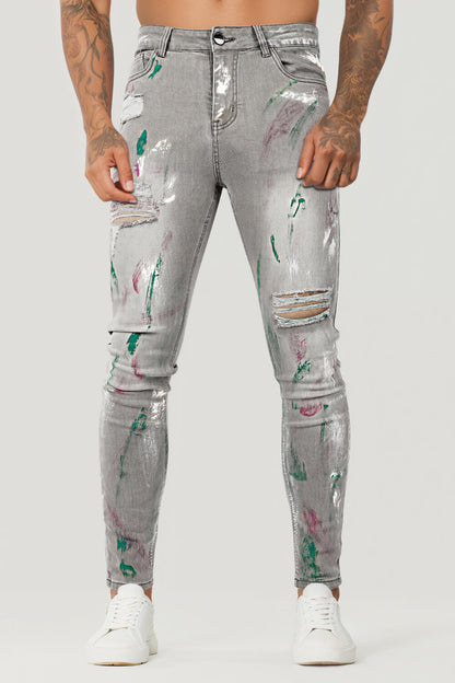 Jeans skinny personalizzati in misto moda Jeans strappati