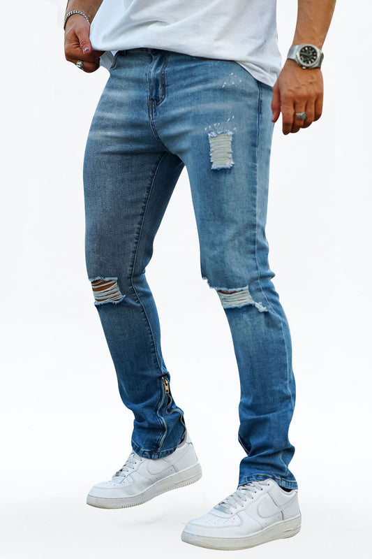 Men's Vintage Jeans With Zipper