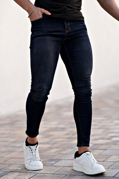 Relaxed Skinny Jeans - Black And Blue