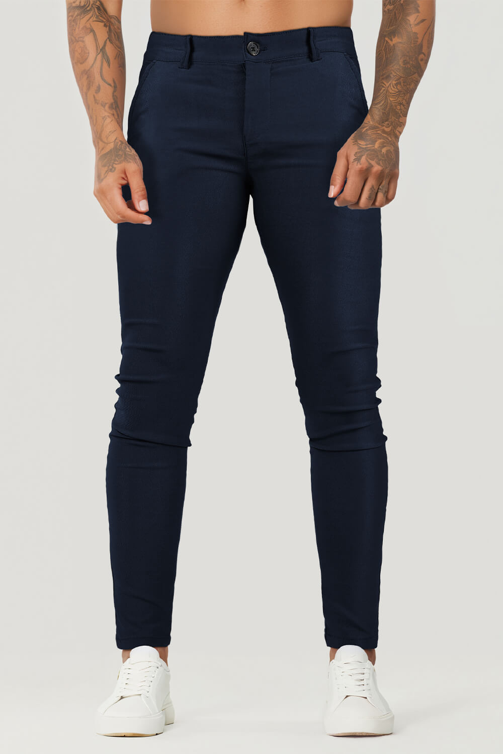 Mens Casual Navy Blue Trousers