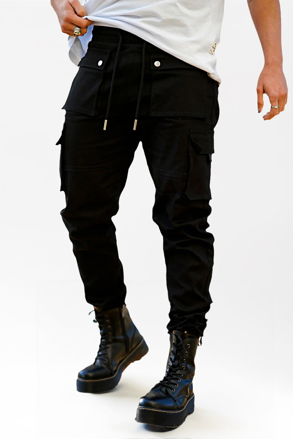 Mens Black Cargo Pants For Sale – GINGTTO