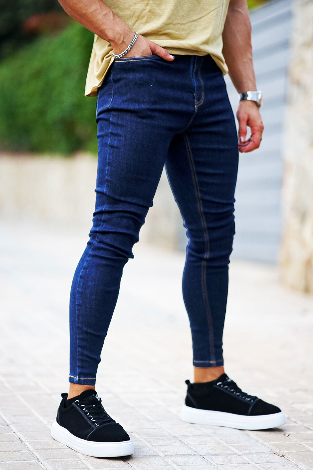 men's stacked skinny jeans