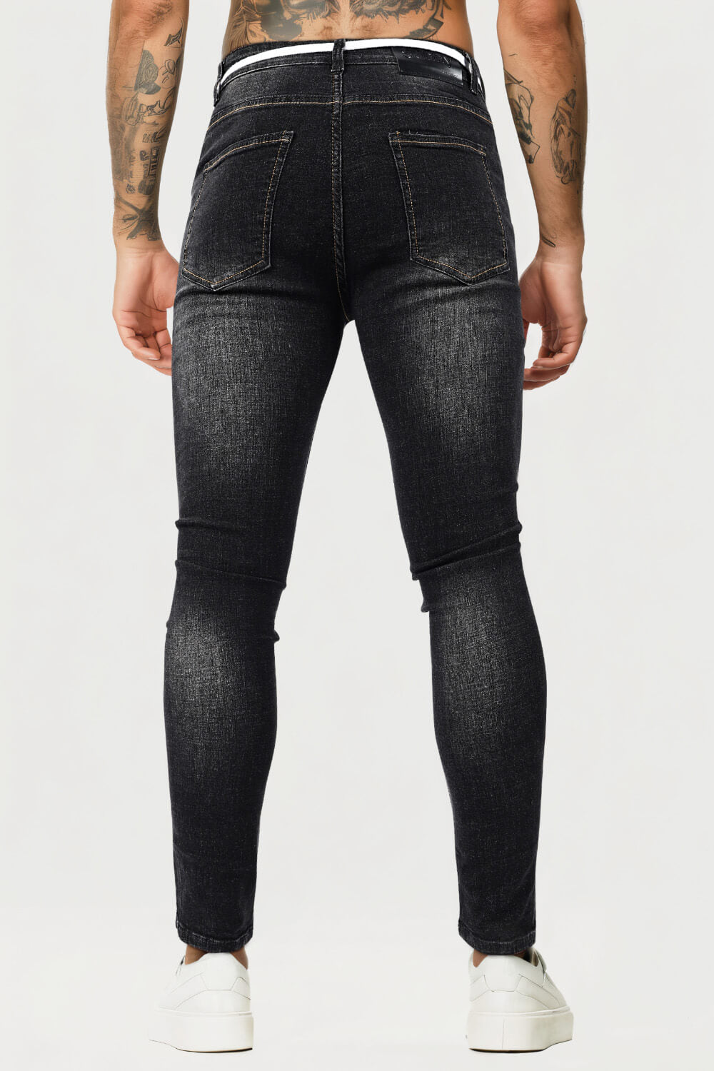 Men's Relaxed Skinny Jean - Black & Ripped