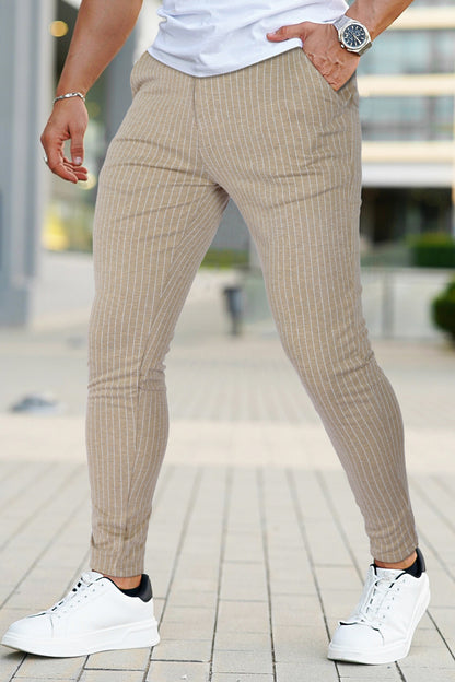 Men's Relaxed Chino Pant - Khaki And Stripe