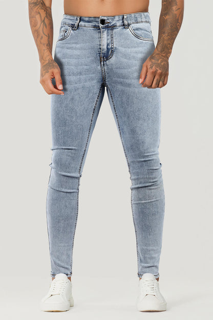 Men Light Blue Skinny Jeans