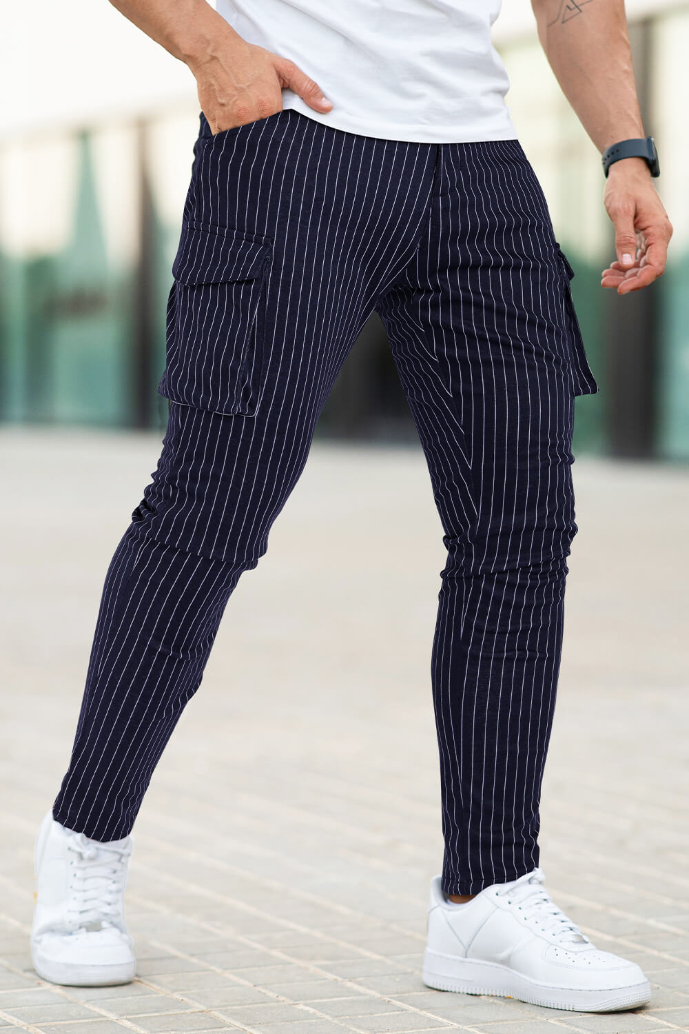 Men Dark Blue Skinny Pant - Pocket