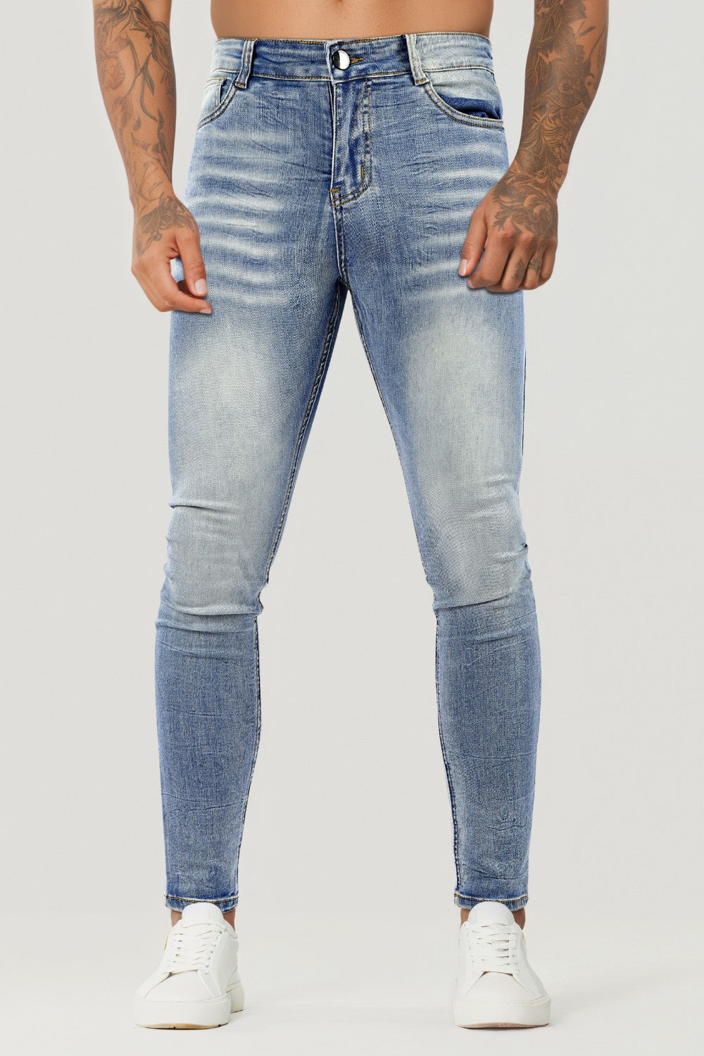 Jeans skinny elasticizzati da uomo - Blu