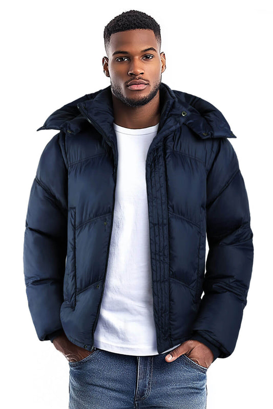 Men's Down Coat - Navy Blue