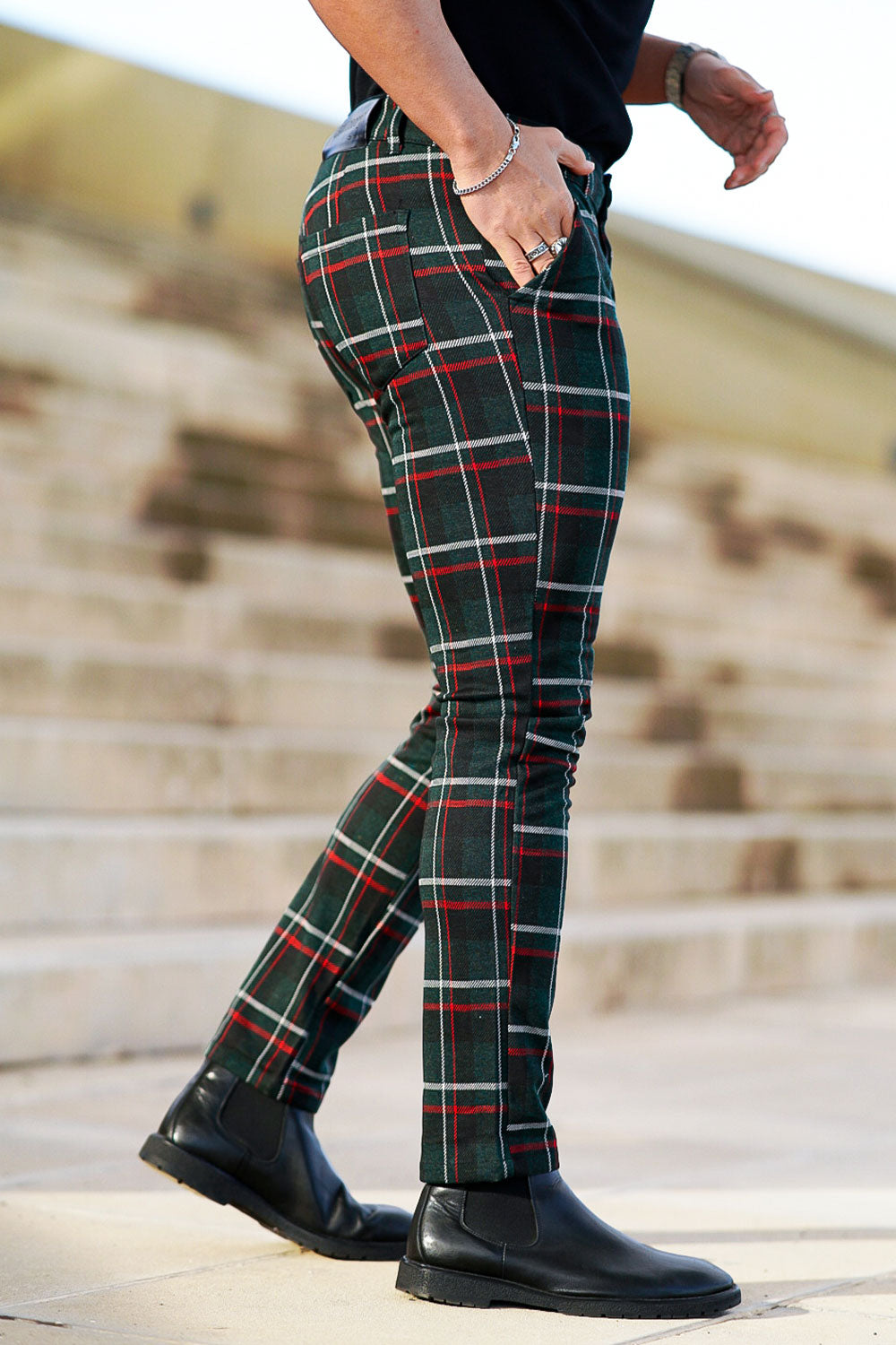 men's plaid dress pants