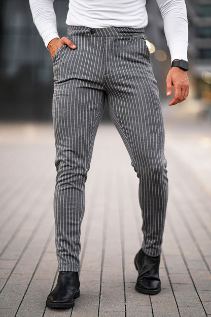 Grey Casual Pant - Stripe (Presale)