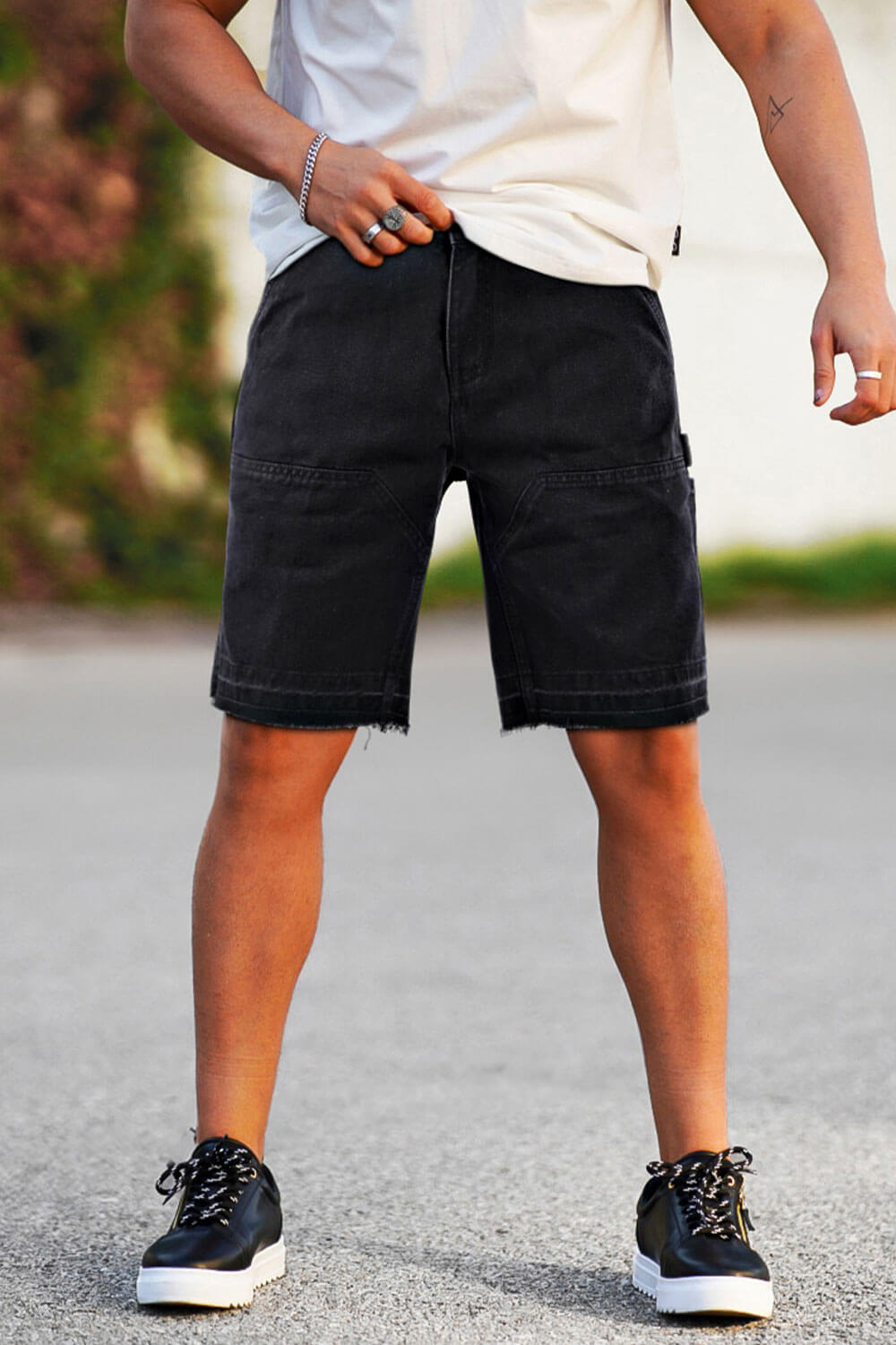 Men's Black Jean Short - Pocket