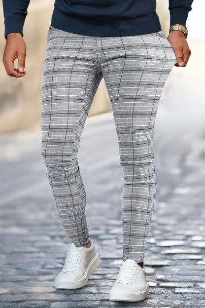 Men's Skinny Grey Pant - Lattice