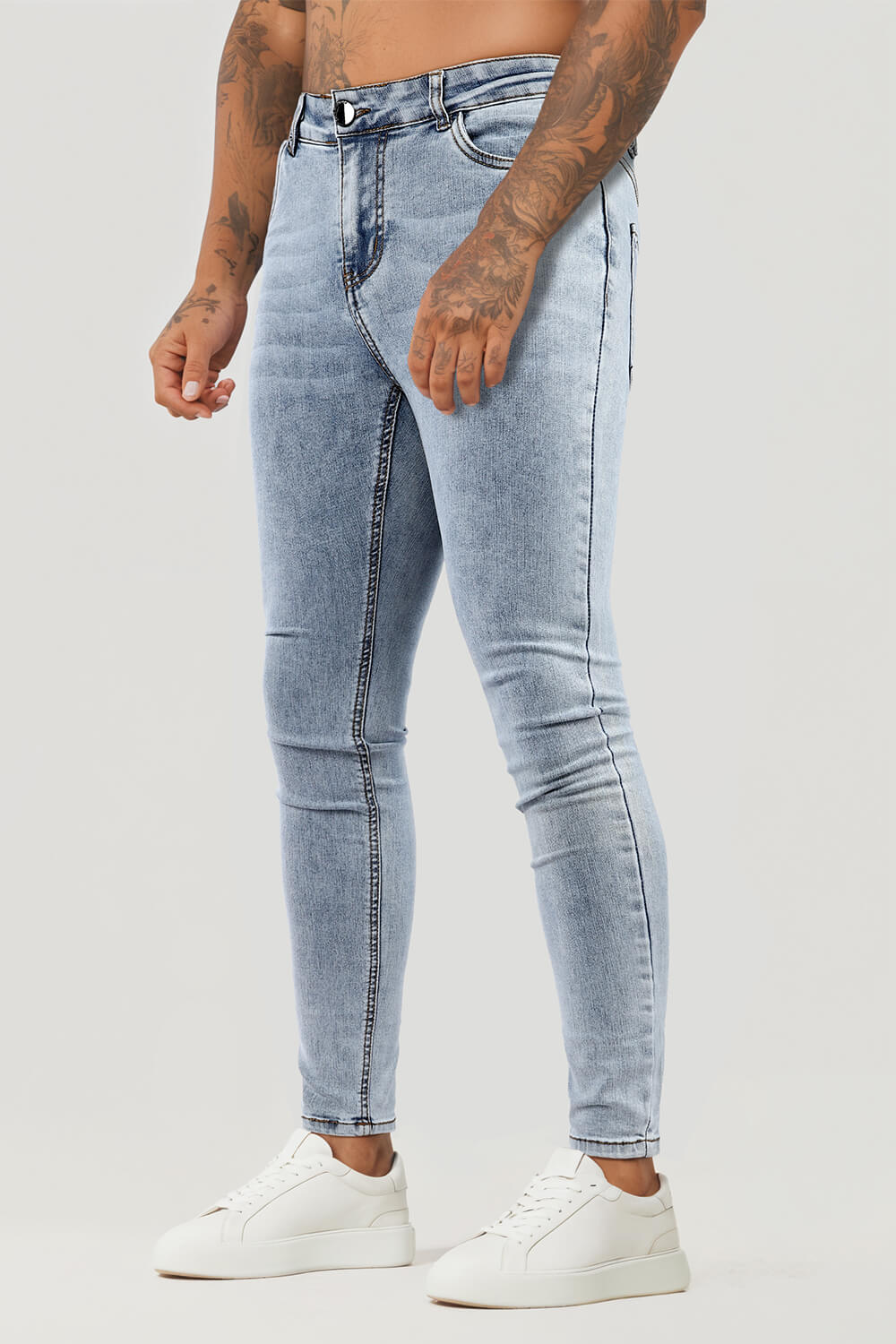 Men Light Blue Skinny Jeans