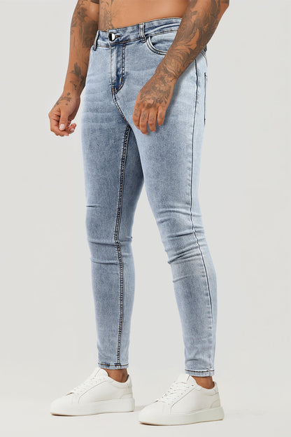 Men Light Blue Skinny Jeans