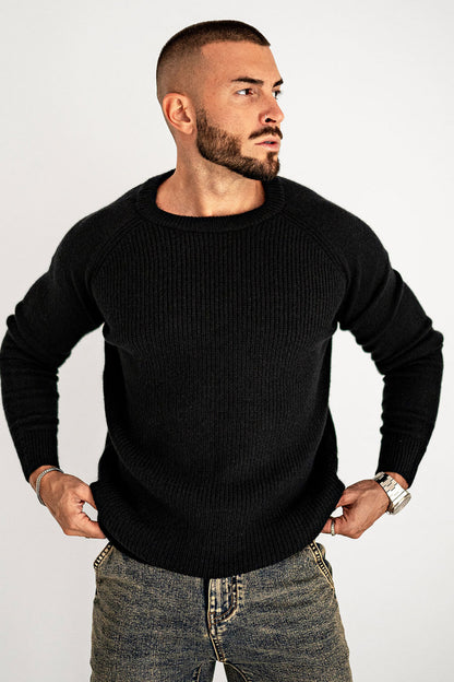 Round Neck Sweater - Black