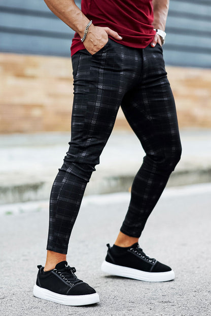 black checkered pants