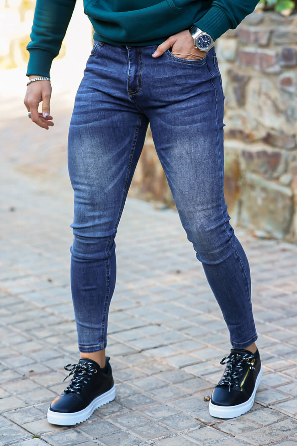 JEANS SUPER SKINNY FIT HOMBRE AZUL