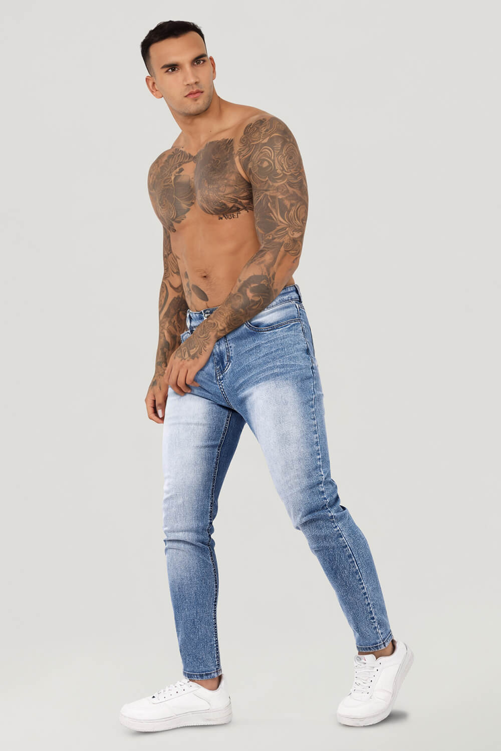 Men's Stretch Skinny Jean - Washed Blue