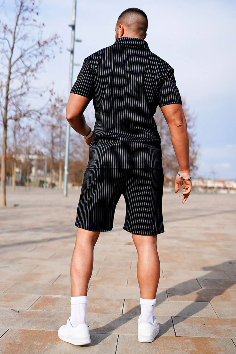 Men's Casual Sets - Stripe & Black