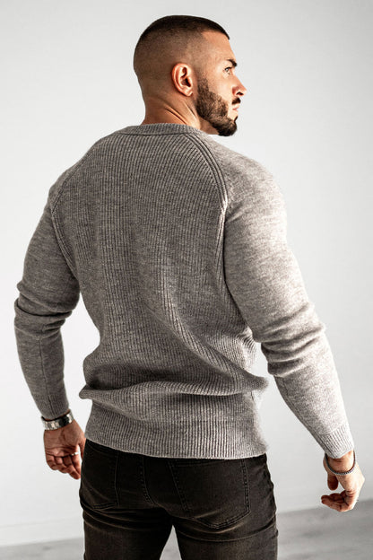 Round Neck Sweater - Grey